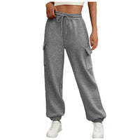 Women's Sweatpants Fleece Lined Baggy Athletic Jogger Trousers With Pockets Fall Casual Trendy Cargo Pants - image 8