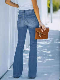 Women's Casual Personalized Multi-Button Slim Fit Flare Jeans - image 3