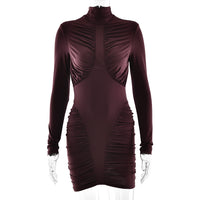 High-neck Leopard Print Tight Backless Bodycon Dress - image 5