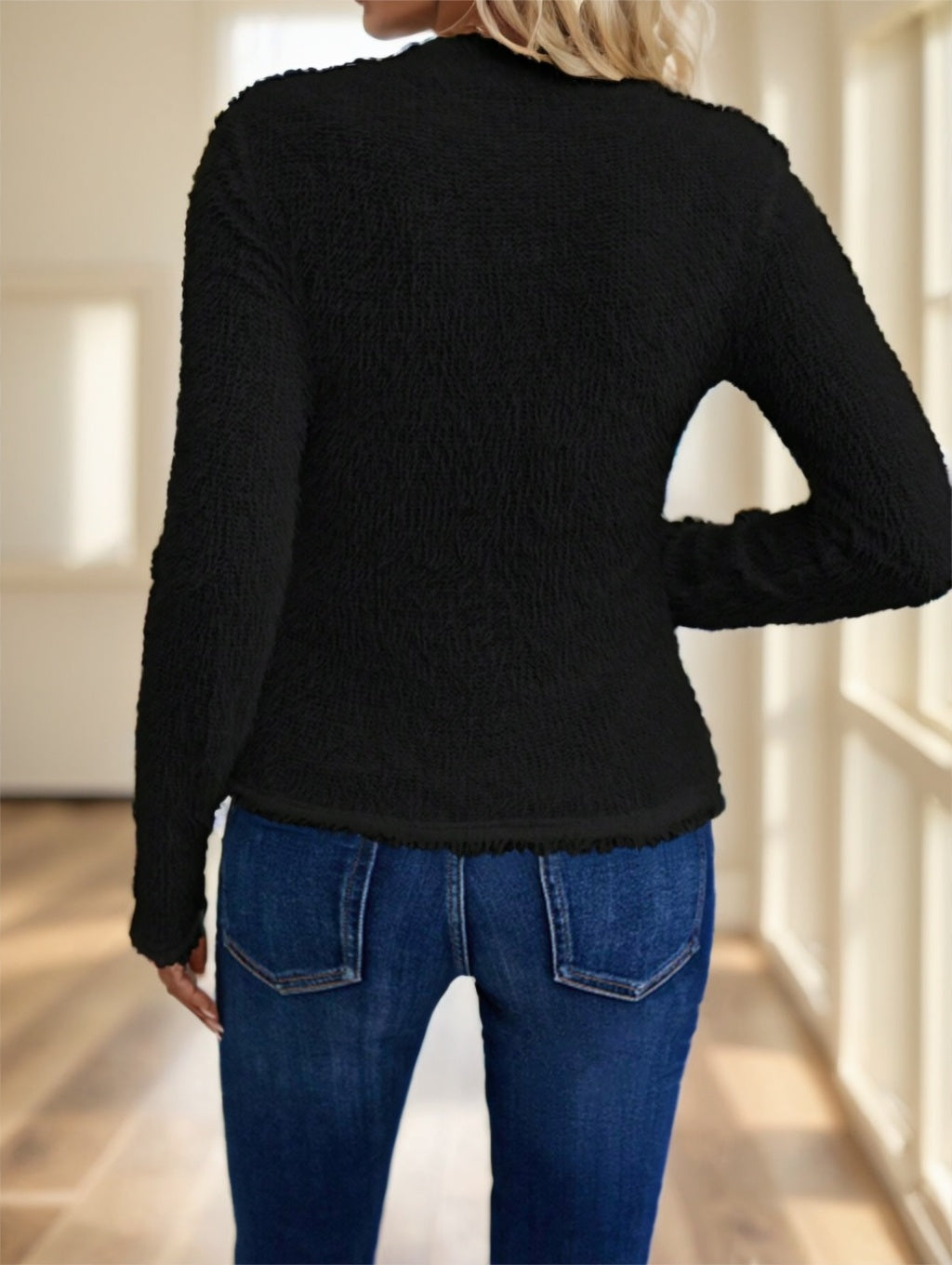 Ribbed Long Sleeve Basic Top - image 4