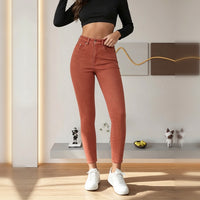 Jeans skinny rojo ladrillo de tiro alto - image 5