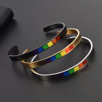 Rainbow Open Cuff Stainless Steel Bracelet - image 2