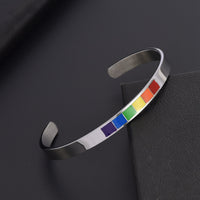 Rainbow Open Cuff Stainless Steel Bracelet - image 1