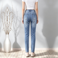 Women's High Waist Skinny Jeans, Classic Blue Wash - image 5