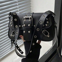 Studded Vegan Leather Shoulder Bag - image 5