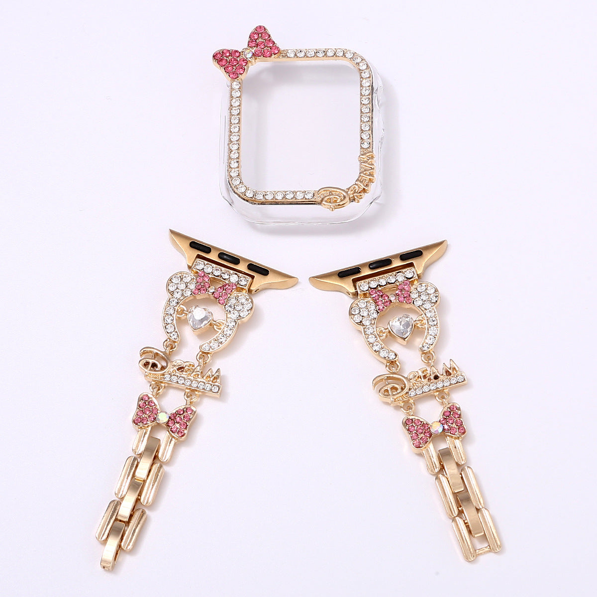 Hearts Rhinestone Metal Band Compatible with Apple Watch