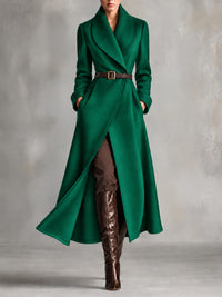 Women's Long Wrap Cape Collar Coat - image 9