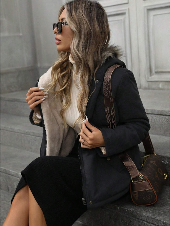 Aveloria Hooded Cinched Waist Casual Parka Padded Insulated Polyfill Synthetic Insulation Winter Coat - image 4