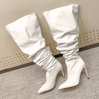 Pointed Toe Stiletto Slouchy Over-the-Knee Boots - image 4