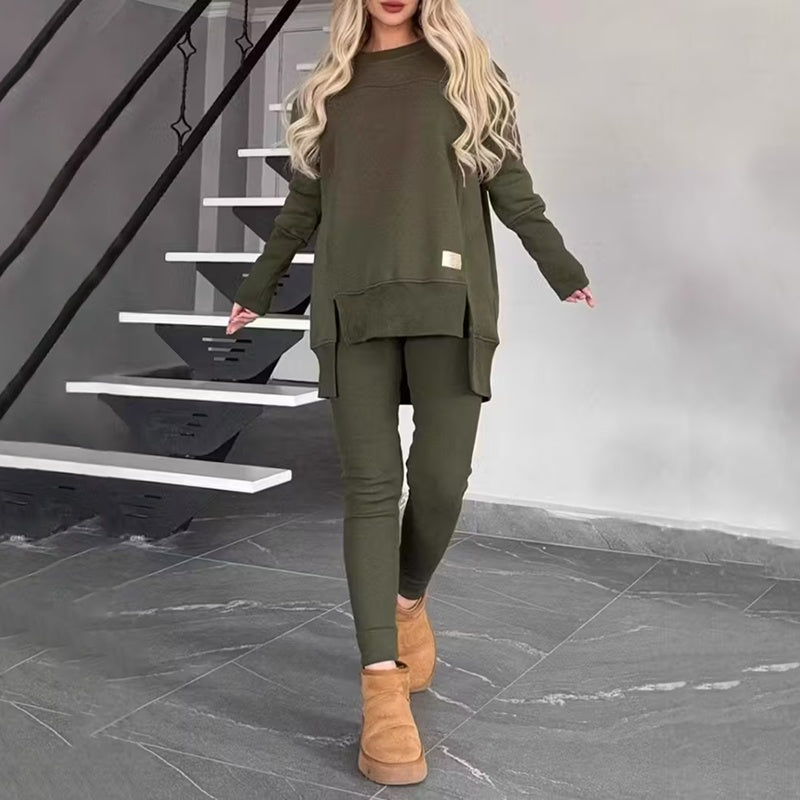 Conjunto de casa de 2 piezas: sudadera con abertura lateral y leggings - image 10