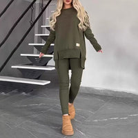 Conjunto de casa de 2 piezas: sudadera con abertura lateral y leggings - image 10