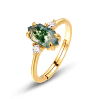 Natural Moss Agate Ring - image 7
