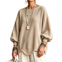 Lantern Sleeve Top with Wavy Hem - image 5