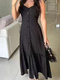 Plus Size Button Slit Slim Fit Strap Dress - image 2