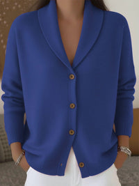 Women's Loose Knit Notch Lapel Long Sleeve Cardigan - image 12