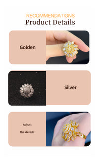 Flower Adjustable Open Gold Ring For Women - image 9