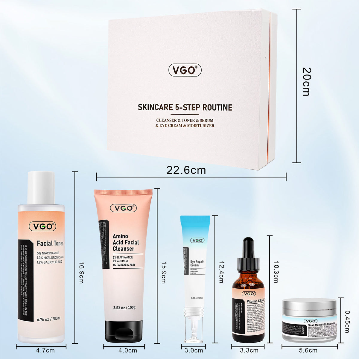 SKINCARE 5-STEP ROUTINE CLEANSER - TONER - SERUM -EYE CREAM - MOISTURIZER - image 10