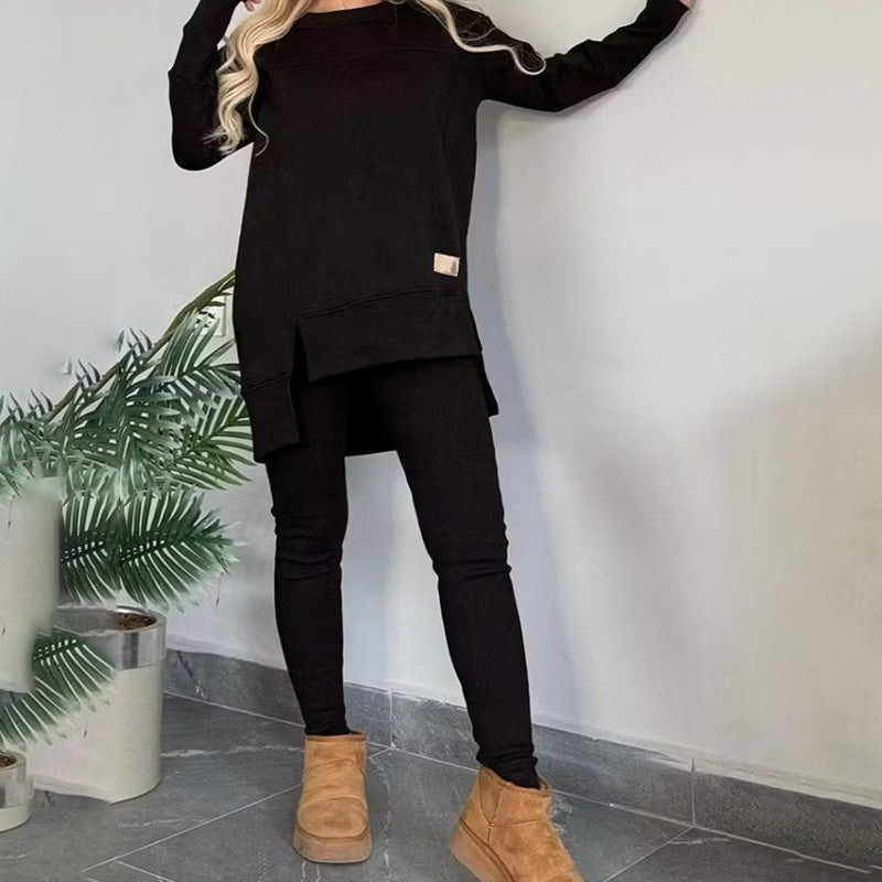 Conjunto de casa de 2 piezas: sudadera con abertura lateral y leggings - image 8