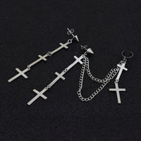 Cross Stud Ear Chain Earrings - image 6