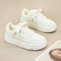 Women's Fleece-Lined White Canvas Sneakers - image 6