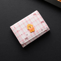 Plaid Short Wallet with Dog Design - image 6