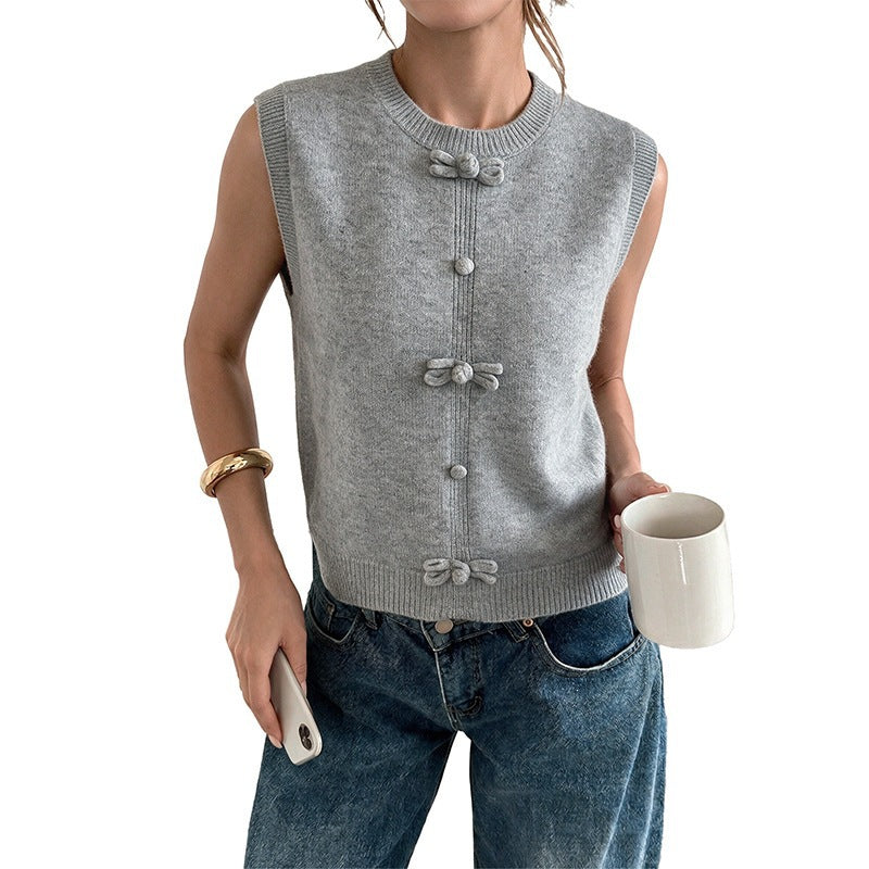 Sleeveless Sweater Vest with Bow - image 6