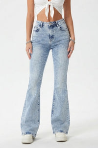 Vintage Cargo Flare Jeans Women Light Wash High Waist Utility Pocket Denim Pants - image 7
