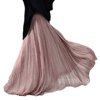 Nude Pleated Chiffon Swing Dress - image 5