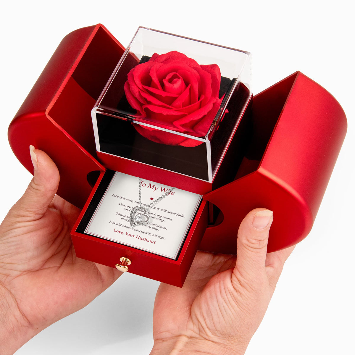 Forever Love Necklace – Eternal Rose Heart Gift Box - image 2