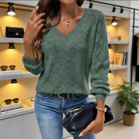 Diamond Pattern Puff Sleeve Knit Cardigan - image 1