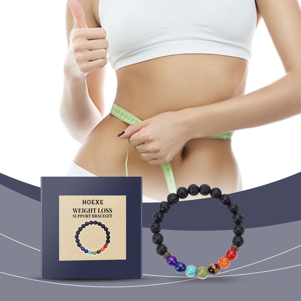 Pulsera ajustable trenzada de piedra volcánica de colores - image 2