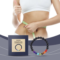 Pulsera ajustable trenzada de piedra volcánica de colores - image 2