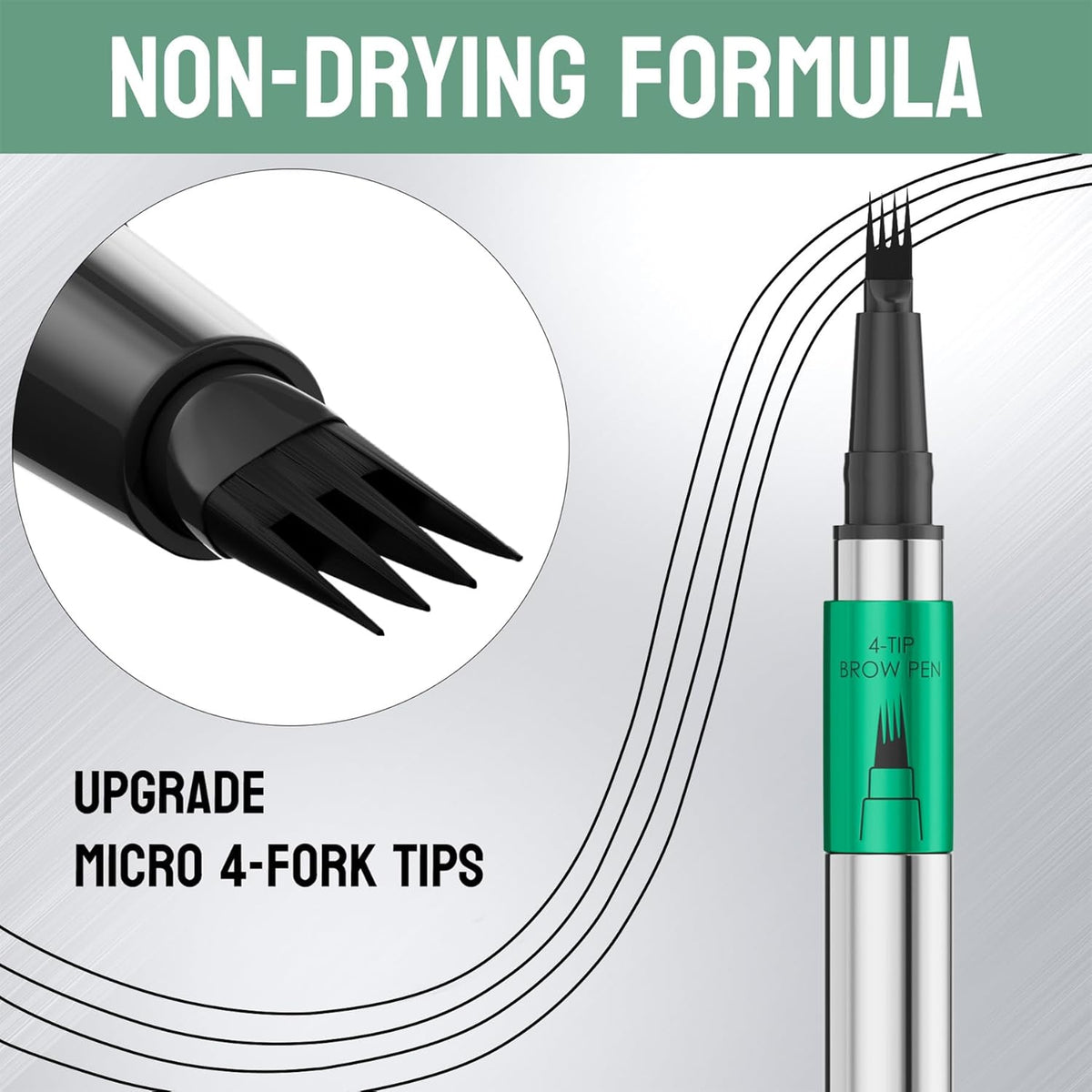 Microblading Eyebrow Pen,Waterproof Eye Brow Pen With 4-Fork-Tip Liquid Brow Pen For Natural Looking Defined - image 7