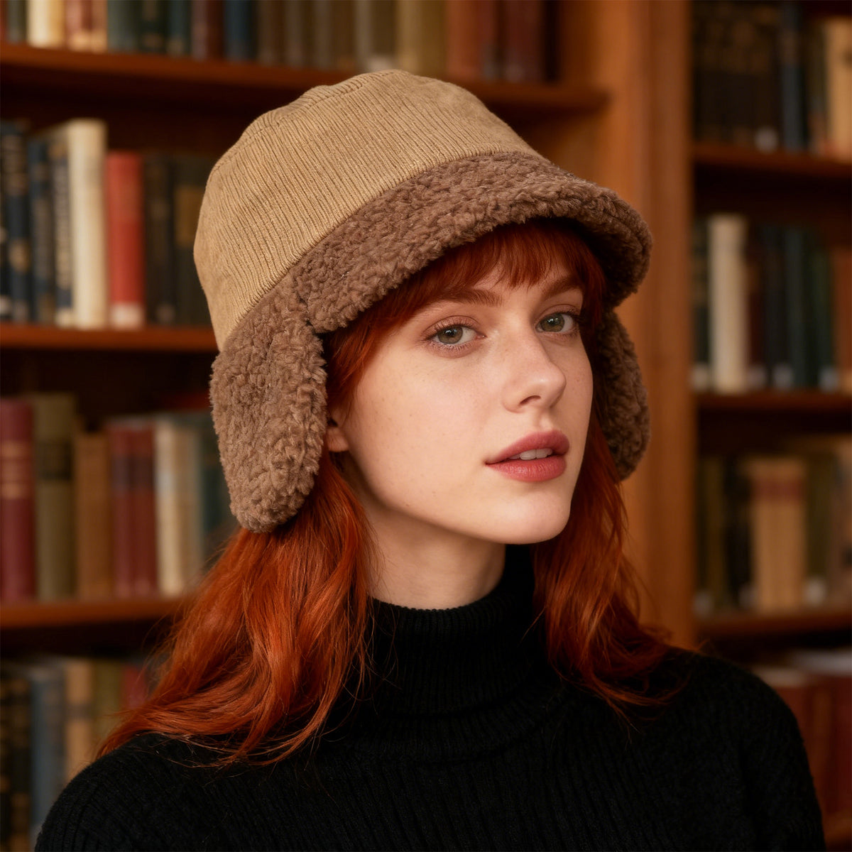 Fashion Winter Bucket Hat-Dark Coffe - image 3