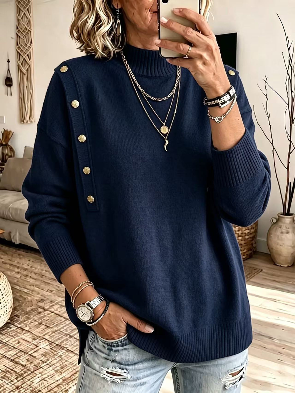 Women's Button Front Knit Sweater - image 7