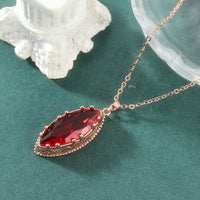 Red Marquise Crystal Pendant Necklace - image 3
