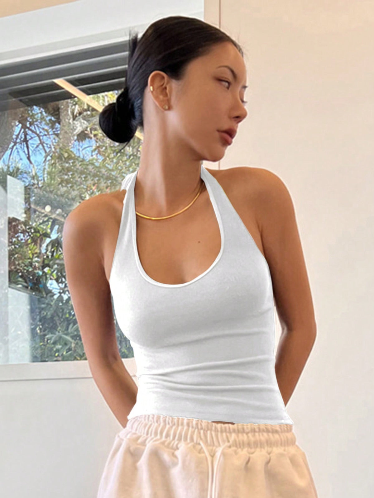 DAZY Solid Backless Halter Top - image 5