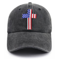 Christian American Flag Cross Baseball Cap - image 4