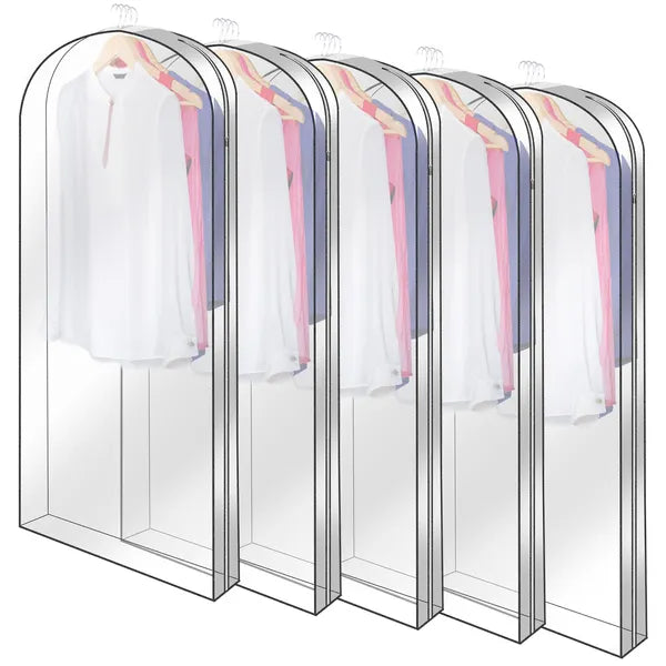 Paquete de 5 fundas transparentes para colgar ropa, antipolvo - image 2