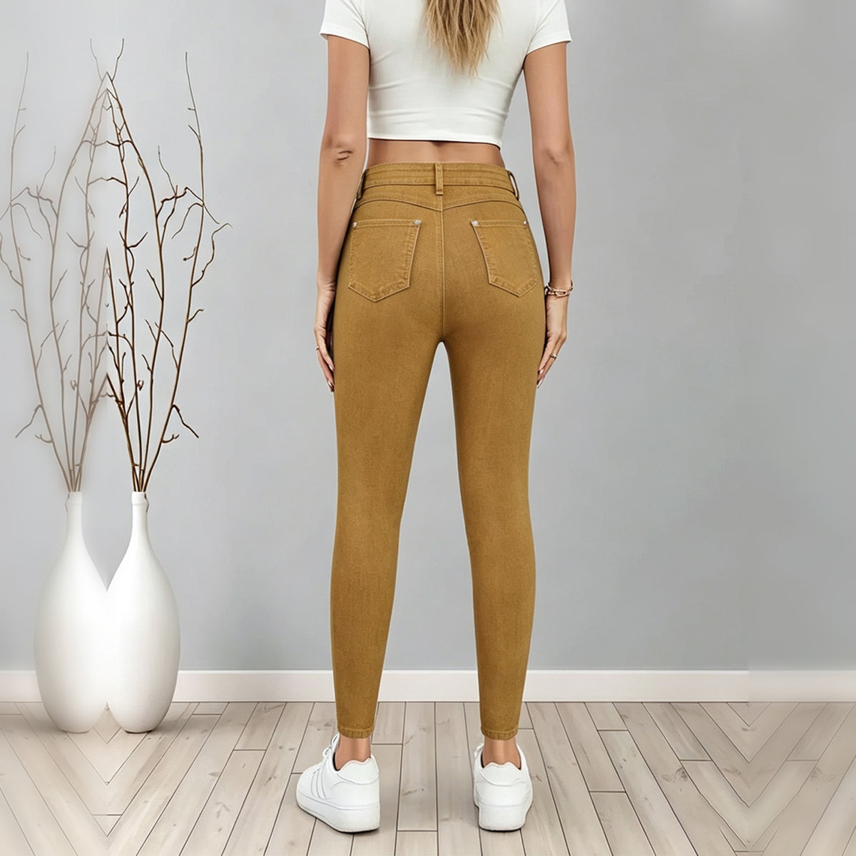 Mustard Yellow High-Waist Skinny Jeans - image 5