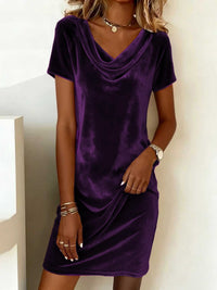 Swing Collar Short Sleeve Dress - image 10