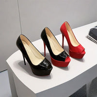Peep Toe Stiletto Heels - image 2