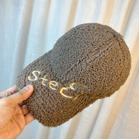Outdoor Upgrade Warm Lamb Fur Makes Face Look Small Embroidered Letters Peaked Cap - image 10