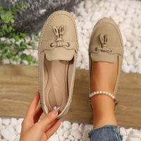 Women's Round Head Loafers Fashion Non-slip Soft Comfortable Flats Shoes - image 8