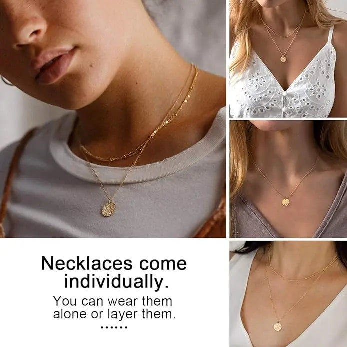 Set de collares en capas con monedas martilladas - image 4