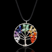 Tree of Life Pendant Necklace with Natural Gemstone Crystals - image 9