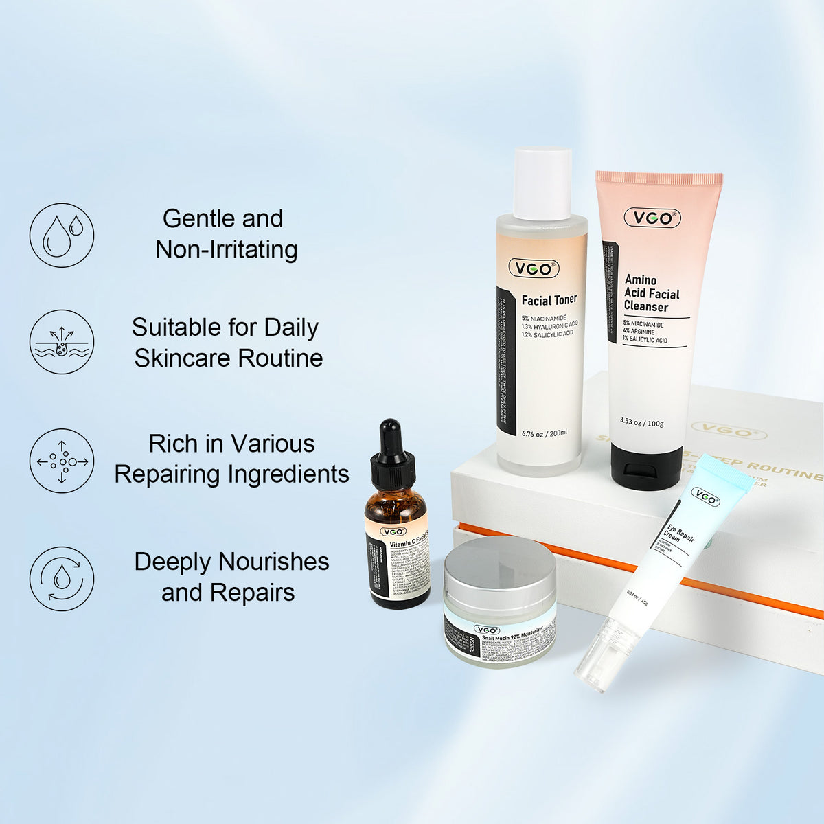 SKINCARE 5-STEP ROUTINE CLEANSER - TONER - SERUM -EYE CREAM - MOISTURIZER - image 8