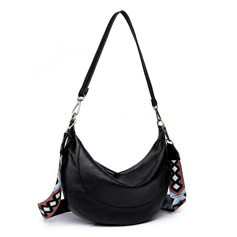 Vintage Crescent Crossbody Bag - image 3