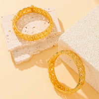 18K Gold Four Leaf Clover Cuff Bracelet - image 5