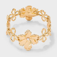 Stretch Flower Bracelet - Gold - image 5